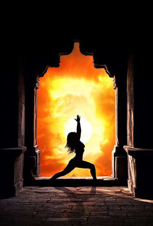 Yoga woman in temple Yoga Zaneta woman in temple